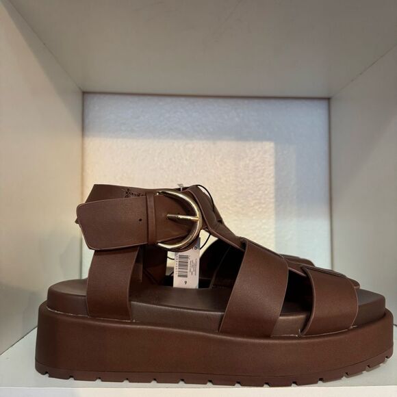 Torrid Platform Gladiator Sandals Chunky Fisherman Brown Ankle Strap Sandals - Picture 4 of 15